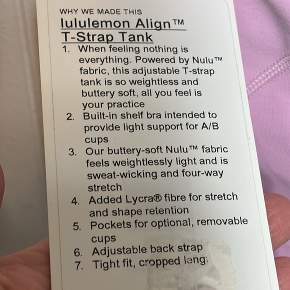 Lululemon Align T-Strap Tank Top in Orchid - Picture 6 of 14